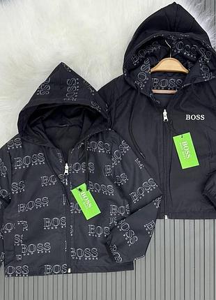 Дитяча двостороння вітровка hugo boss чорний колір 6-7 років