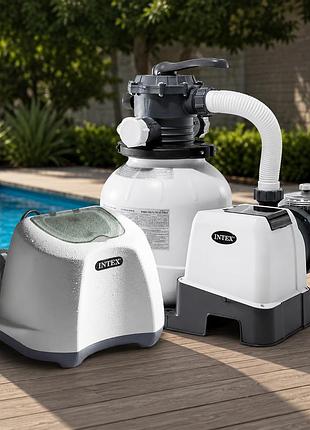 Пісочний насос з хлоргенератором intex krystal clear 26676-1 7900 л/год 5 г/год 23 кг eco5220 (eco5220 / qs500)