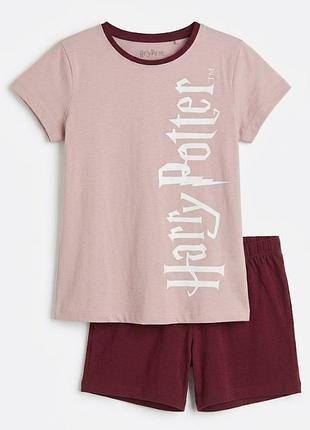Піжама для дівчинки harry potter футболка та шорти bs001325, розмір 134-140