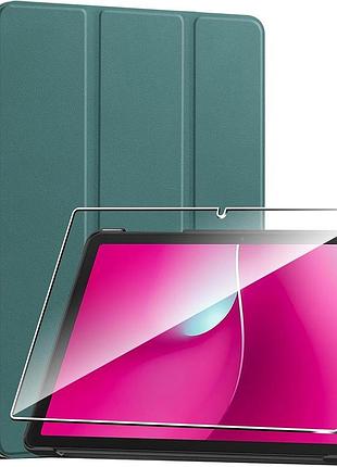 Чехол heioloo для t-mobile revvl tab 2 10.1" зеленый с стеклом