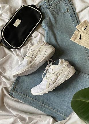 Кроссовки asics gel kayano trainer knit в белом цвете с трикотажным верхом 37.5 (23.5см.) 📏24см.