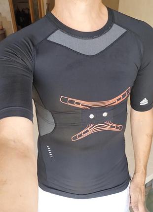 Новая мужская спортивная компрессионная футболка adidas tf. mi coach ss