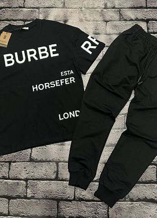 Чоловічий костюм чорний burberry футболка штани