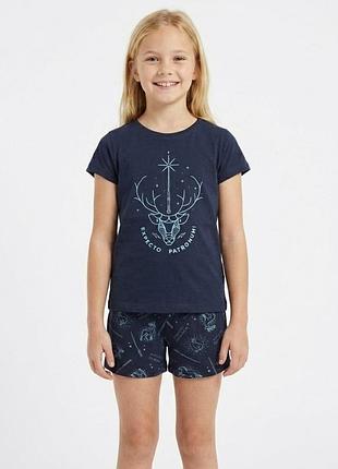 Пижама для девочки harry potter патронус футболка и шорты bs001326, размер 134-140