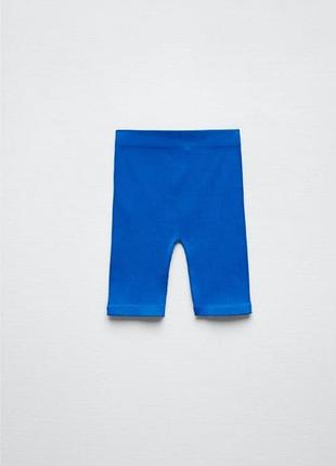 Шорты в рубчик от зара zara синие хс-с