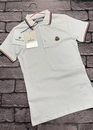 Топ качество женское поло moncler белая | женская футболка moncler белая
