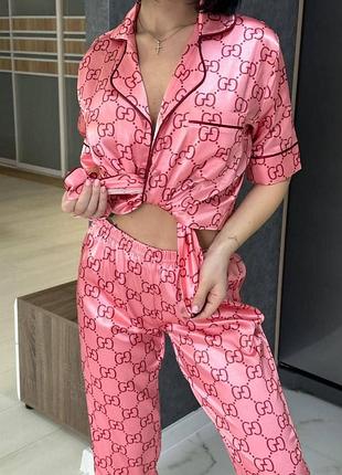 Хит продаж 2024 женская пижама gucci розовый