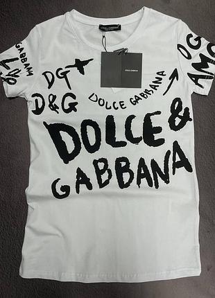 Женская футболка dolce&gabbana белый цвет