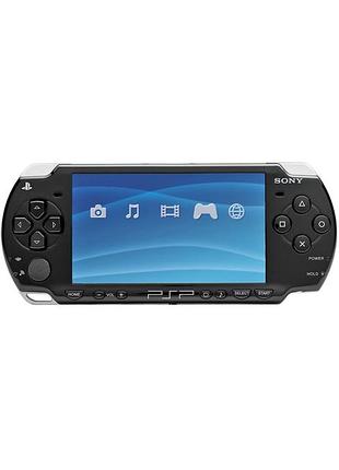 Игровая консоль sony playstation portable 2000, модифицированная, черная, б/у