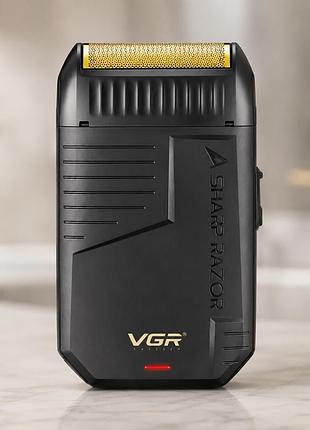 Бритва vgr v-375 black — електрична бритва з підзарядкою, сухе бритьтя