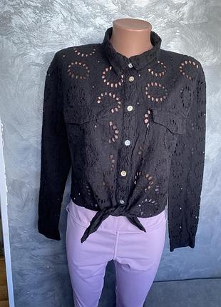 Женская рубашка zara s(36)котон+ лён