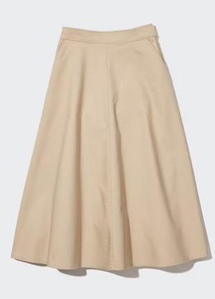 Бежевая юбка миди uniqlo