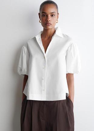 Рубашка женская cos puff-sleeve cotton shirt / 34