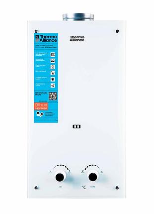 Колонка газовая дымоходная thermo alliance jsd20-10ge 10 л панель стеклянная white