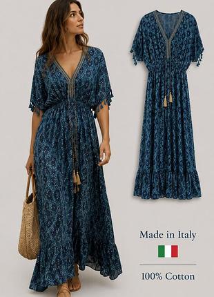 Макси платье в стиле бохо made in italy p m/l