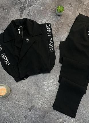 Костюм женский chanel черный на завязках
