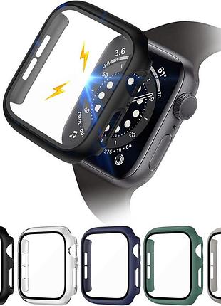 Набір 5 шт. захисний чохол зі склом для смарт годинника apple watch 40mm - 4, 5, 6, se, se2, se3