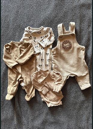 Лот дитячого одягу 50–56 см | 4 речі | h&m, disney | ідеальний стан боді комбінезон чоловічок бежевий
