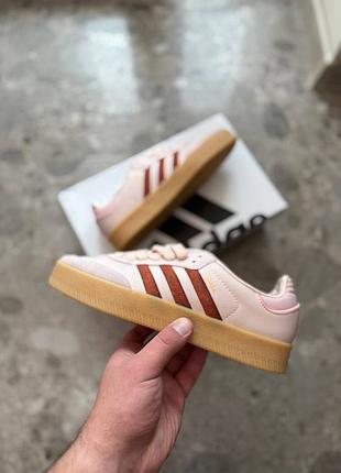 Стильные женские кроссовки adidas samba pink top sole