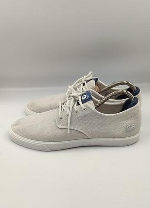 Оригінальні текстильні чоловічі кеди lacoste esparre 118 2 розмір 43 (28 см) light grey