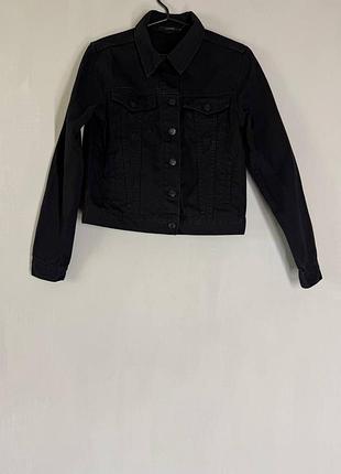 Стильная черная джинсовая куртка glassons denim, размер 6 (s)