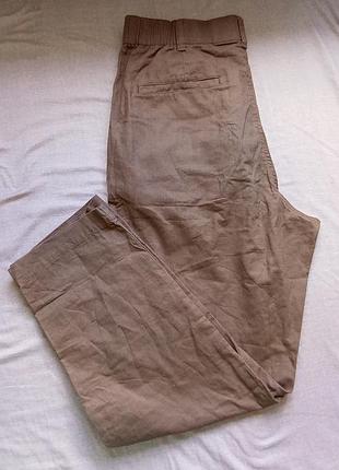 Лляні штани uniqlo linen-cotton tapered pants (розмір m) / брюки літні льон uniqlo оригінал