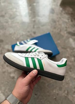 Стильные кроссовки adidas samba white &amp; green