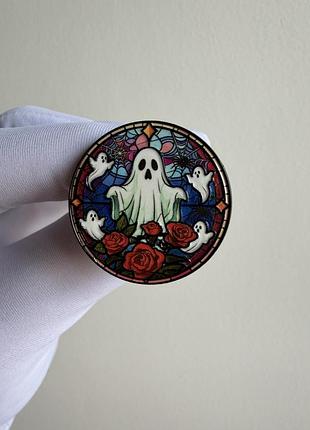Пін значок металевий брошка  «привид» – halloween, геловін, ghost