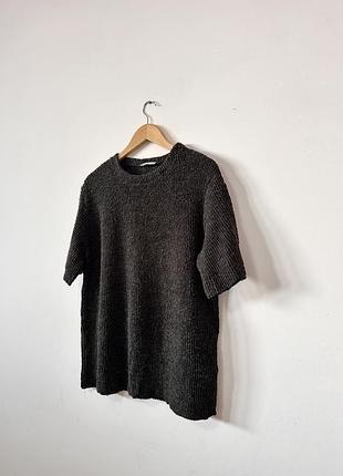 Вʼязана футболка кольору шоколад zara🌿