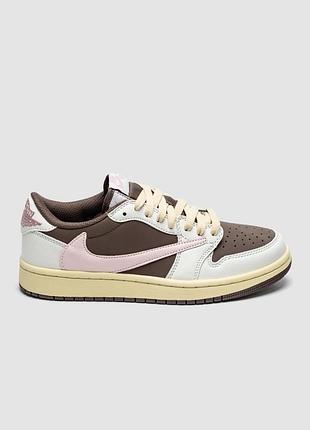 😍 кроссовки женские nike air jordan 1 low x travis scott dark pony