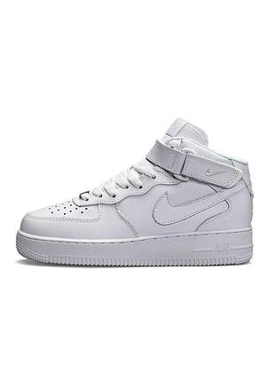 Жіночі кросівки nike air force 1 high all white fur