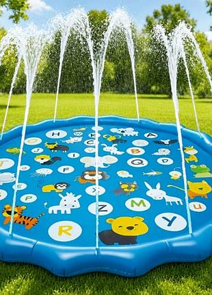 Детский водный коврик-бассейн с фонтаном (splash pad)