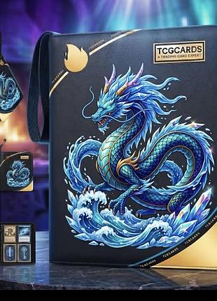 Альбом для карток покемон pokemon 400 комірок жорстка обкладинка на блискавці, кільцеве зручне кріплення сторінок, якісний! 3