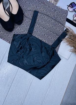 Літній топ missguided m атласний топ короткий святковий топ жакардовий вечірній топ чорний
