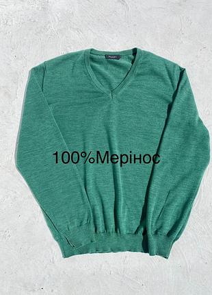 Maerz джемпер100% мериносова вовна, зелений, xl–xxl 54 розмір