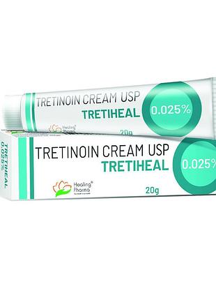 Третиноин крем для проблемной кожи tretiheal 0.025%, 20г. tretinoin cream usp. аналог retino-a