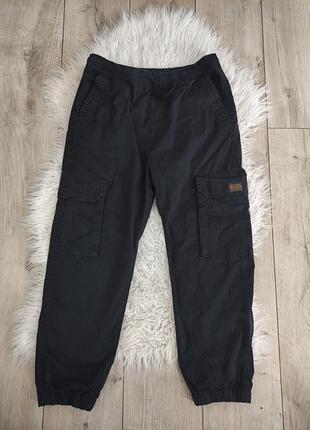 Черные подростковые брюки карго next, р. 158 (13 лет) хлопок/эластан