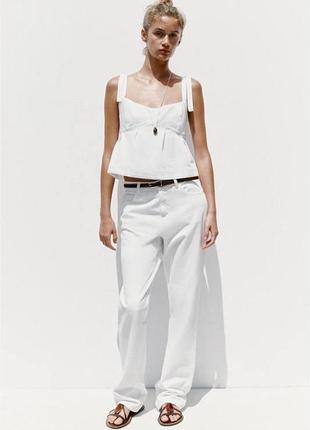 Жіночий джинсовий топ на бретелях zara розмір xs s