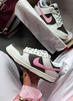 Кроссовки nike dunk low pink/brown