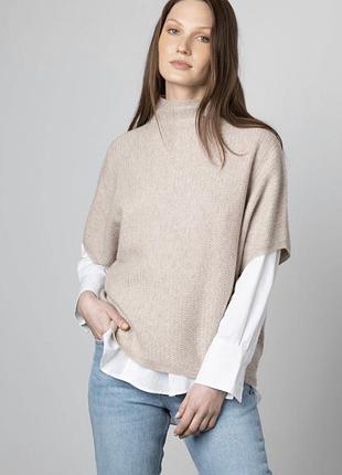 Кашеміровий светр джемпер з коміром стійка короткий рукав кашемір kinross cashmere кашемировый свитер джемпер с высоким воротником кашемир