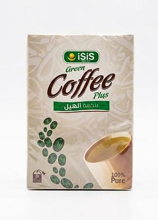 Натуральный зеленый кофе с кардамоном isis green coffee plus, 20 пакетиков египет, оригинал