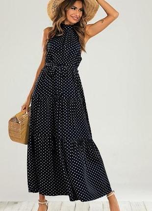 Чудова ярусна сукня в горошок 38 😊👗👍🔥