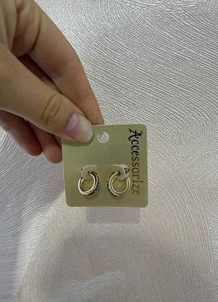 Нові сережки-кільця accessorize з кольоровими камінчиками / сережки accessorize