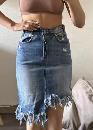 Асиметрична джинсова спідниця zara