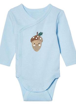 Боді з довгими рукавами для хлопчика lupilu ecoprint 479299 074-80 см (6-12 months) блакитний