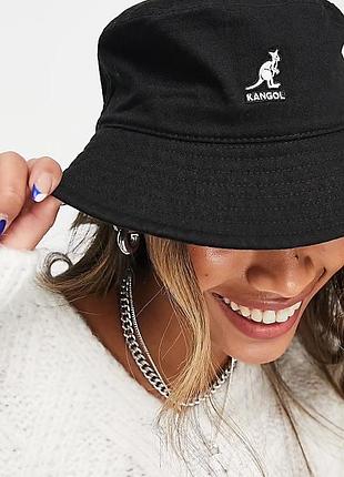Панама панамка kangol washed bucket hat in black