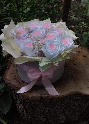 Букет из атласных лент 11 роз 🎀