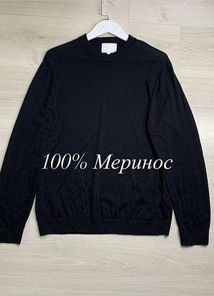 Чоловічий мериносовий светр john lewis 100% меринос вовна оригінал преміальний базовий джемпер casual smart casual розмір l–xl / ua 50–52 чудовий стан