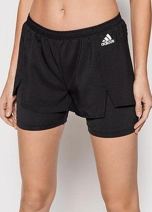Жіночі чорні спортивні шорти 2 в 1 adidas aeroready 2in1 shorts оригінал тренувальні шорти адідас