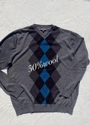 Biaggini | джемпер 50% merino wool | v-подібний виріз | 2xl